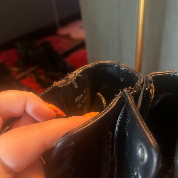 Lace Up High Heeled Combat Boot (black 7) - Picture 4 of 7